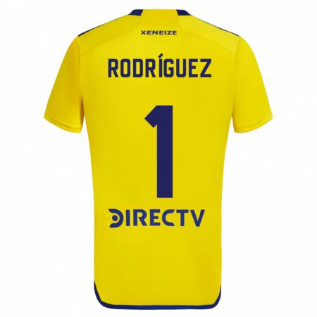 Kandiny Femme Maillot Fernando Rodríguez #1 Jaune Bleu Tenues Extérieur 2024/25 T-Shirt