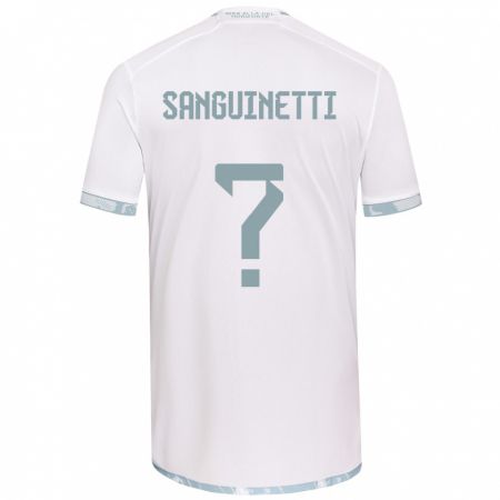 Kandiny Femme Maillot Fernando Sanguinetti #0 Blanc Gris Tenues Extérieur 2024/25 T-Shirt