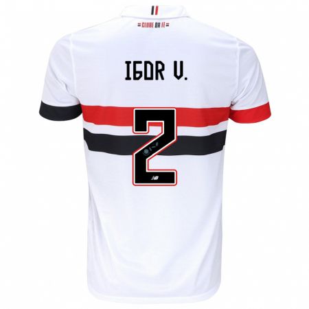 Kandiny Enfant Maillot Igor Vinícius #2 Blanc Rouge Noir Tenues Domicile 2024/25 T-Shirt