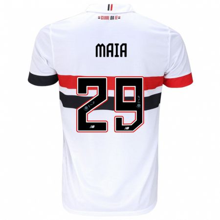 Kandiny Enfant Maillot Pablo Maia #29 Blanc Rouge Noir Tenues Domicile 2024/25 T-Shirt