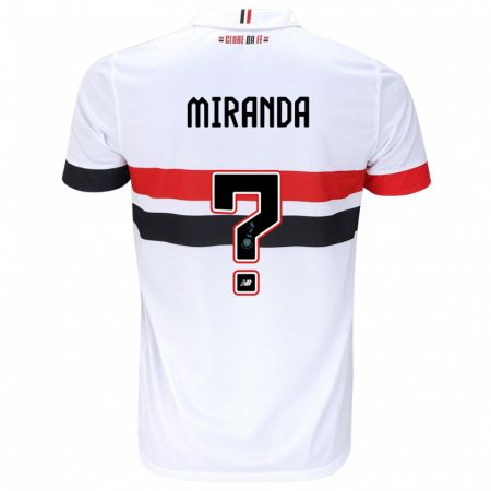 Kandiny Enfant Maillot João Miranda #0 Blanc Rouge Noir Tenues Domicile 2024/25 T-Shirt