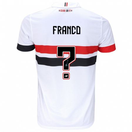 Kandiny Enfant Maillot Franco #0 Blanc Rouge Noir Tenues Domicile 2024/25 T-Shirt