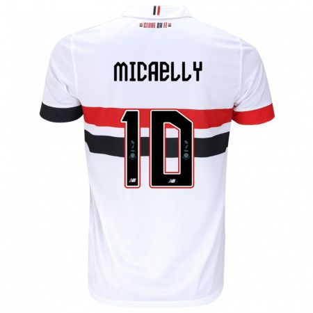 Kandiny Enfant Maillot Micaelly #10 Blanc Rouge Noir Tenues Domicile 2024/25 T-Shirt