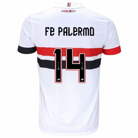 Kandiny Enfant Maillot Fe Palermo #14 Blanc Rouge Noir Tenues Domicile 2024/25 T-Shirt