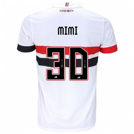 Kandiny Enfant Maillot Mimi #30 Blanc Rouge Noir Tenues Domicile 2024/25 T-Shirt