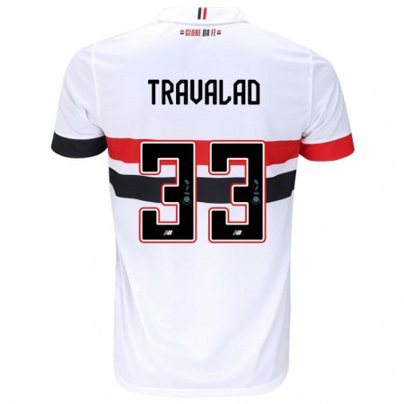 Kandiny Enfant Maillot Rafa Travalão #33 Blanc Rouge Noir Tenues Domicile 2024/25 T-Shirt