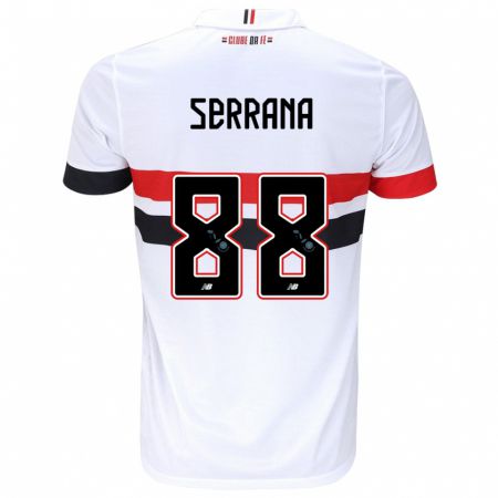 Kandiny Enfant Maillot Serrana #88 Blanc Rouge Noir Tenues Domicile 2024/25 T-Shirt