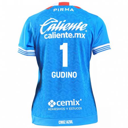 Kandiny Enfant Maillot Andrés Gudiño #1 Bleu Ciel Tenues Domicile 2024/25 T-Shirt