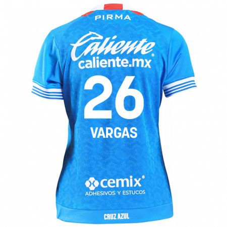 Kandiny Enfant Maillot Carlos Vargas #26 Bleu Ciel Tenues Domicile 2024/25 T-Shirt