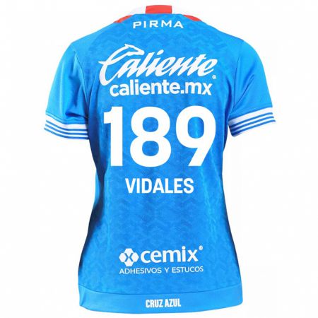 Kandiny Enfant Maillot Álvaro Vidales #189 Bleu Ciel Tenues Domicile 2024/25 T-Shirt