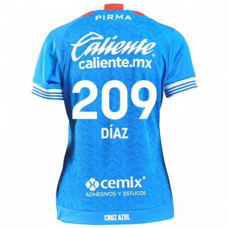 Kandiny Enfant Maillot Josué Díaz #209 Bleu Ciel Tenues Domicile 2024/25 T-Shirt