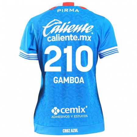 Kandiny Enfant Maillot Bryan Gamboa #210 Bleu Ciel Tenues Domicile 2024/25 T-Shirt