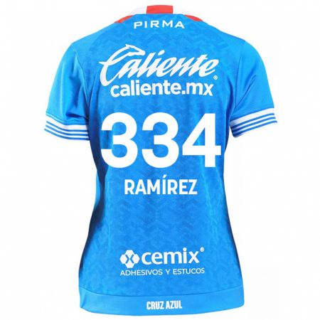 Kandiny Enfant Maillot Mauricio Ramírez #334 Bleu Ciel Tenues Domicile 2024/25 T-Shirt