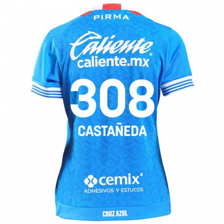 Kandiny Enfant Maillot Emiliano Castañeda #308 Bleu Ciel Tenues Domicile 2024/25 T-Shirt