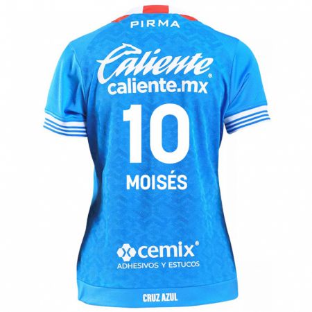 Kandiny Enfant Maillot Moisés Vieira #10 Bleu Ciel Tenues Domicile 2024/25 T-Shirt