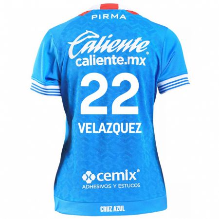 Kandiny Enfant Maillot Hireri Velazquez #22 Bleu Ciel Tenues Domicile 2024/25 T-Shirt