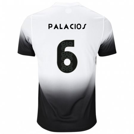 Kandiny Enfant Maillot Diego Palacios #6 Blanc Noir Tenues Domicile 2024/25 T-Shirt