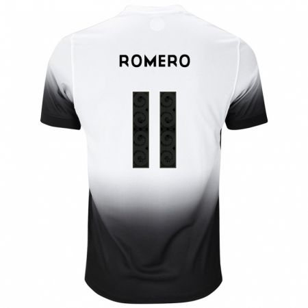 Kandiny Enfant Maillot Ángel Romero #11 Blanc Noir Tenues Domicile 2024/25 T-Shirt