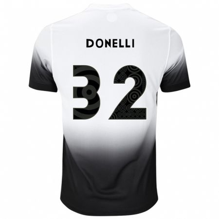 Kandiny Enfant Maillot Matheus Donelli #32 Blanc Noir Tenues Domicile 2024/25 T-Shirt