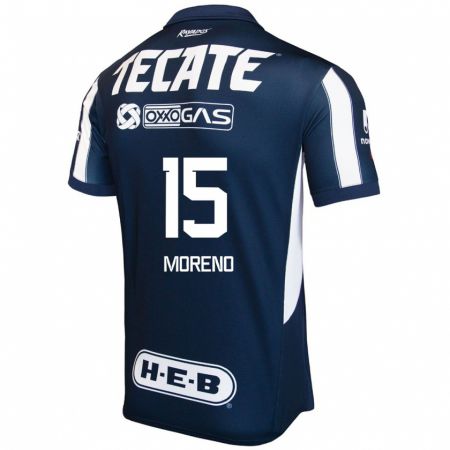 Kandiny Enfant Maillot Héctor Moreno #15 Bleu Rouge Blanc Tenues Domicile 2024/25 T-Shirt