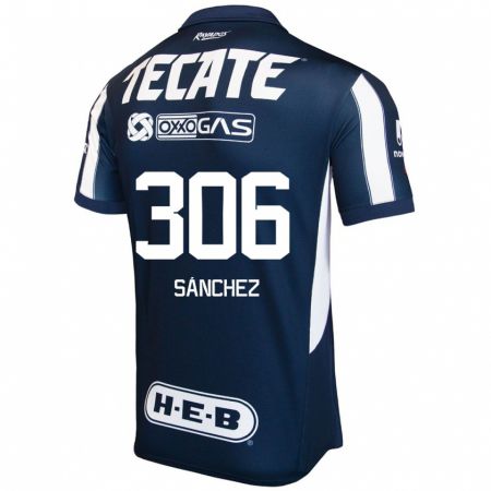 Kandiny Enfant Maillot Jorge Sánchez #306 Bleu Rouge Blanc Tenues Domicile 2024/25 T-Shirt