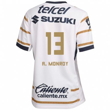 Kandiny Enfant Maillot Pablo Monroy #13 Obsidienne Blanche Tenues Domicile 2024/25 T-Shirt