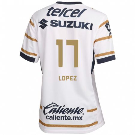 Kandiny Enfant Maillot Leonel Lopez #17 Obsidienne Blanche Tenues Domicile 2024/25 T-Shirt