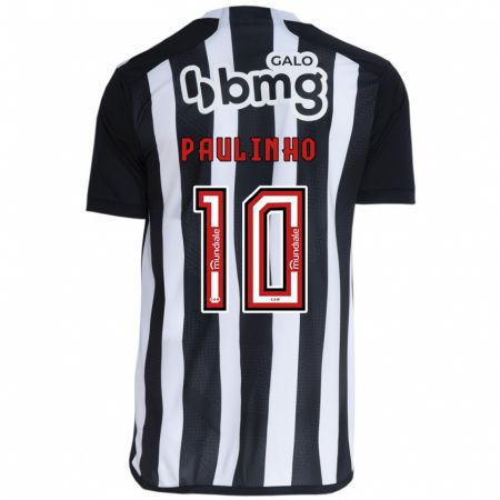 Kandiny Enfant Maillot Paulinho #10 Blanc Noir Tenues Domicile 2024/25 T-Shirt