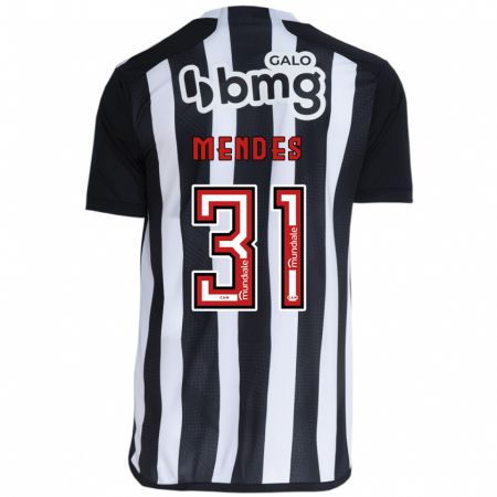 Kandiny Enfant Maillot Matheus Mendes #31 Blanc Noir Tenues Domicile 2024/25 T-Shirt