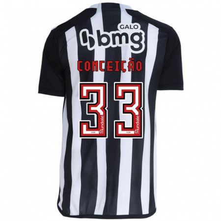 Kandiny Enfant Maillot Robert Conceição #33 Blanc Noir Tenues Domicile 2024/25 T-Shirt