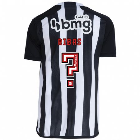 Kandiny Enfant Maillot Caio Ribas #0 Blanc Noir Tenues Domicile 2024/25 T-Shirt