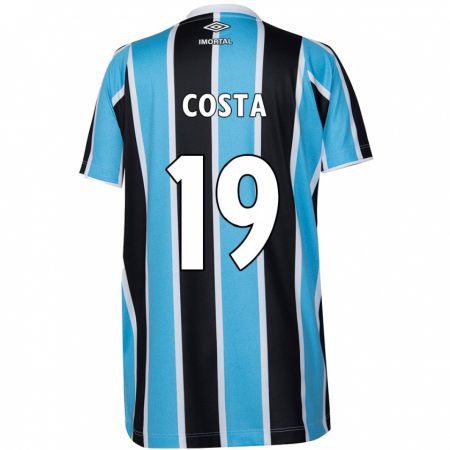 Kandiny Enfant Maillot Diego Costa #19 Bleu Noir Blanc Tenues Domicile 2024/25 T-Shirt