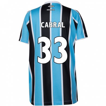 Kandiny Enfant Maillot Rafael Cabral #33 Bleu Noir Blanc Tenues Domicile 2024/25 T-Shirt