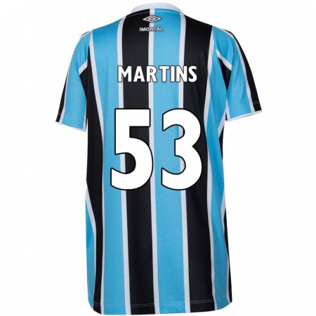 Kandiny Enfant Maillot Gustavo Martins #53 Bleu Noir Blanc Tenues Domicile 2024/25 T-Shirt