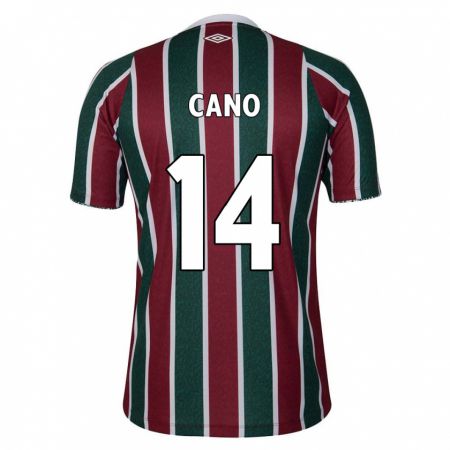 Kandiny Enfant Maillot Germán Cano #14 Vert Marron Blanc Tenues Domicile 2024/25 T-Shirt