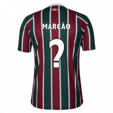 Kandiny Enfant Maillot Marcão Henrique #0 Vert Marron Blanc Tenues Domicile 2024/25 T-Shirt