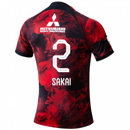 Kandiny Enfant Maillot Hiroki Sakai #2 Rouge Noir Tenues Domicile 2024/25 T-Shirt