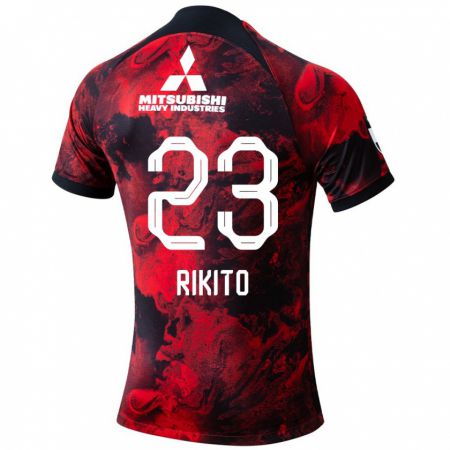 Kandiny Enfant Maillot Rikito Inoue #23 Rouge Noir Tenues Domicile 2024/25 T-Shirt