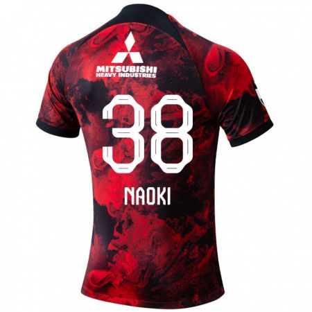 Kandiny Enfant Maillot Naoki Maeda #38 Rouge Noir Tenues Domicile 2024/25 T-Shirt