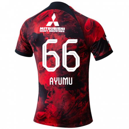 Kandiny Enfant Maillot Ayumu Ohata #66 Rouge Noir Tenues Domicile 2024/25 T-Shirt