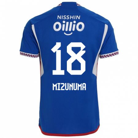 Kandiny Enfant Maillot Kota Mizunuma #18 Bleu Blanc Rouge Tenues Domicile 2024/25 T-Shirt