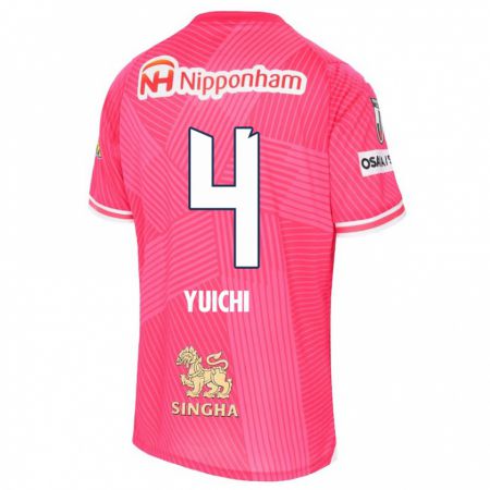 Kandiny Enfant Maillot Yuichi Hirano #4 Rose Blanc Tenues Domicile 2024/25 T-Shirt