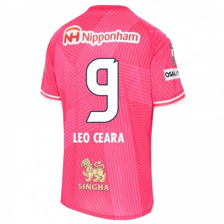 Kandiny Enfant Maillot Léo Ceará #9 Rose Blanc Tenues Domicile 2024/25 T-Shirt