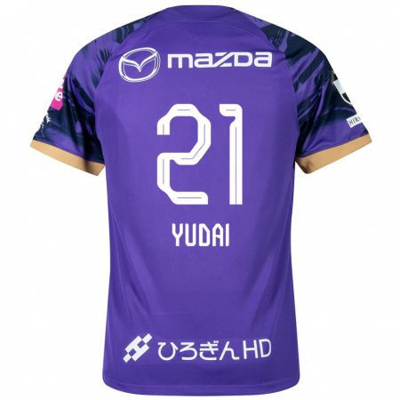 Kandiny Enfant Maillot Yudai Tanaka #21 Blanc Violet Tenues Domicile 2024/25 T-Shirt