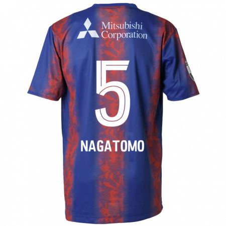 Kandiny Enfant Maillot Yuto Nagatomo #5 Bleu Rouge Tenues Domicile 2024/25 T-Shirt