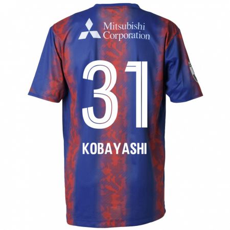 Kandiny Enfant Maillot Masataka Kobayashi #31 Bleu Rouge Tenues Domicile 2024/25 T-Shirt