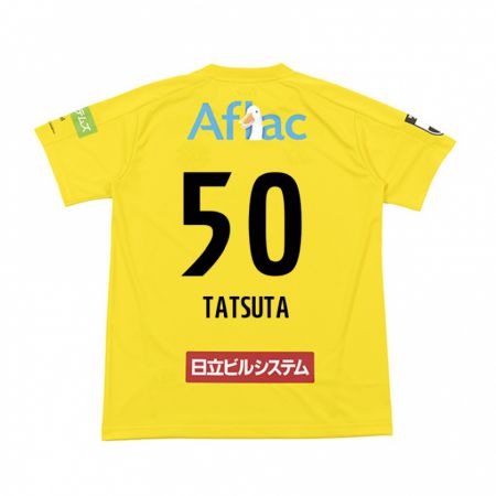 Kandiny Enfant Maillot Yugo Tatsuta #50 Jaune Noir Tenues Domicile 2024/25 T-Shirt