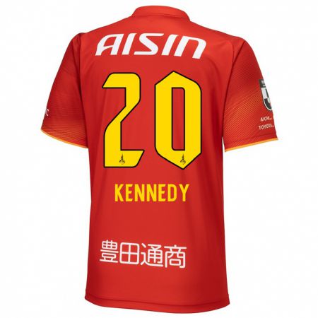 Kandiny Enfant Maillot Kennedy Egbus Mikuni #20 Rouge Blanc Jaune Tenues Domicile 2024/25 T-Shirt