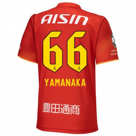 Kandiny Enfant Maillot Ryosuke Yamanaka #66 Rouge Blanc Jaune Tenues Domicile 2024/25 T-Shirt