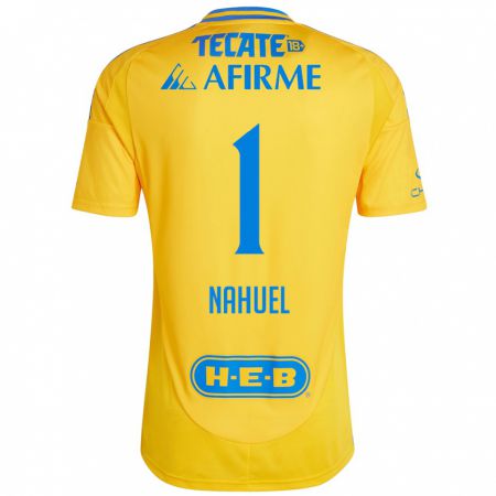 Kandiny Enfant Maillot Nahuel Guzmán #1 Or Jaune Tenues Domicile 2024/25 T-Shirt